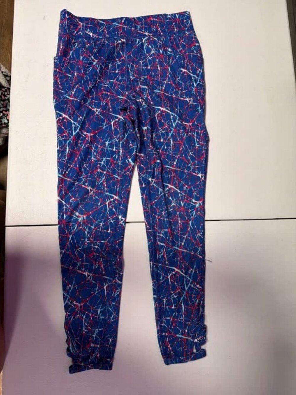 Little girls legging athletic 7/8 blue